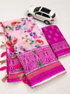 MG 258 Plain Linen Printed Daily Wear Sarees Wholesale Market